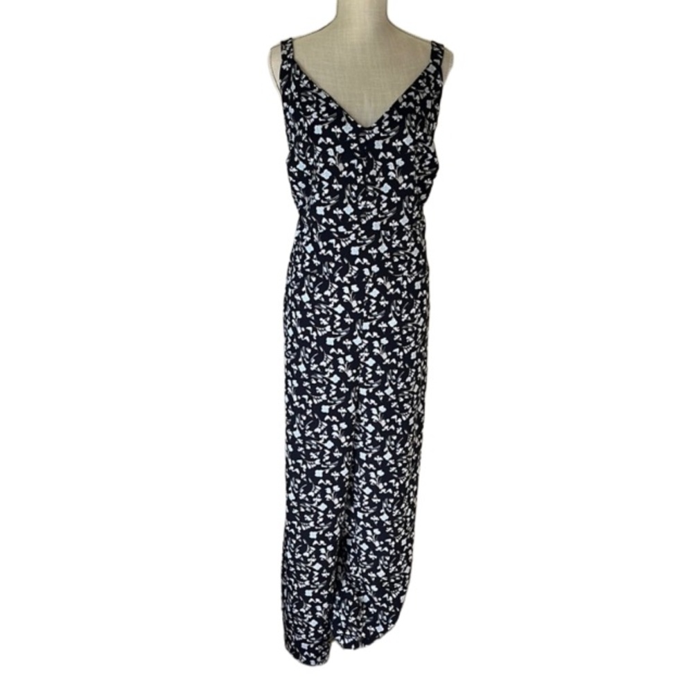 THE LIMITED Plus Size 1X Navy Blue Floral Jumpsuit